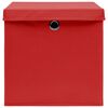 vidaXL Boîtes de rangement et couvercles 4 pcs Rouge 32x32x32 cm Tissu