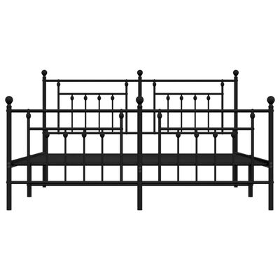 vidaXL Cadre de lit métal sans matelas avec pied de lit noir 183x213cm