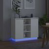 vidaXL Buffet LED Blanc 90 x 32 x 75 cm Bois d'ing&eacute;nierie