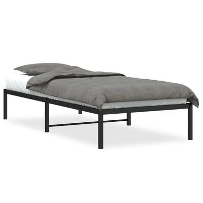 vidaXL Cadre de lit métal sans matelas noir 90x190 cm