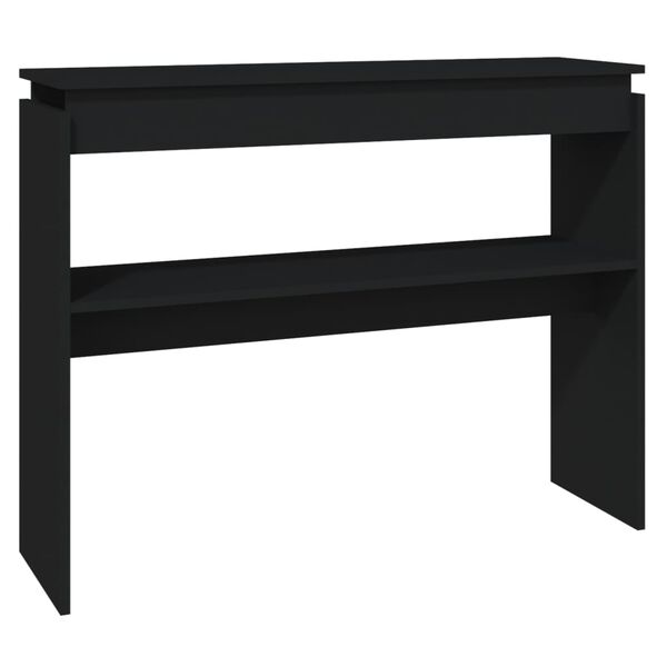 vidaXL Table console noir 102x30x80 cm bois d'ing&eacute;nierie