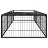 vidaXL Parc pour chien 8 panneaux Noir 100x50cm Acier enduit de poudre