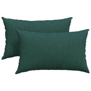vidaXL Coussins de canap&eacute; 2 pcs Vert fonc&eacute; 50 x 30 cm tissu
