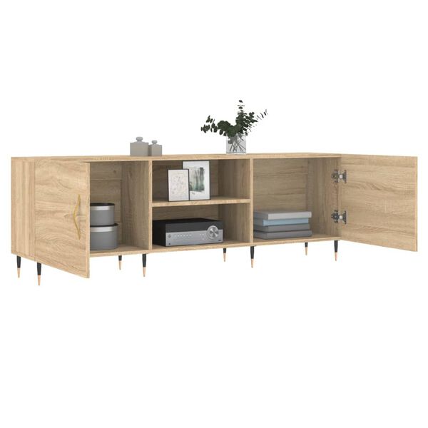 vidaXL Meuble TV ch&ecirc;ne sonoma 150x30x50 cm bois d'ing&eacute;nierie