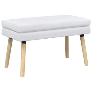 vidaXL Banc &agrave; double couche Blanc 80 x 40 x 47 cm Tissu