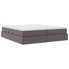 vidaXL Lit avec rangement et matelas avec matelas Gris 200 x 200 cm