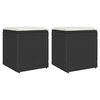 vidaXL Tabourets jardin coussins 2 pcs noir 40x40x43 cm r&eacute;sine tress&eacute;e