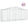 vidaXL Paniers &agrave; gabions arqu&eacute;s 7 pcs 200x50x80/100 cm Fer galvanis&eacute;