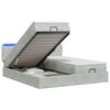 vidaXL Lit coffre avec matelas et LED Gris clair 160 x 200 cm Velours