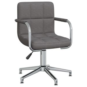 vidaXL Chaise pivotante de bureau Gris fonc&eacute; Tissu