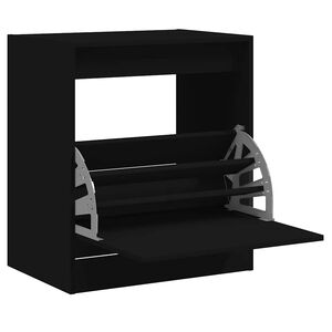 vidaXL Armoire &agrave; chaussures noir 60x42x69 cm bois d'ing&eacute;nierie