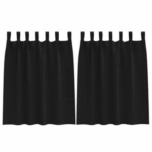 vidaXL Rideaux occultants avec anneaux 2 pcs Noir 140 x 140 cm