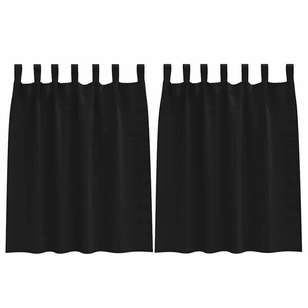 vidaXL Rideaux occultants avec anneaux 2 pcs Noir 140 x 140 cm