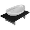 vidaXL Meuble de salle de bain en deux pi&egrave;ces C&eacute;ramique Noir
