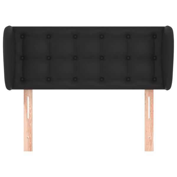 vidaXL T&ecirc;te de lit avec oreilles Noir 93x23x78/88 cm Similicuir