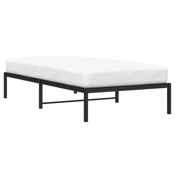 vidaXL Cadre de lit m&eacute;tal sans matelas noir 100x190 cm
