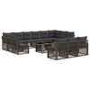 vidaXL Ensemble de canap&eacute; de jardin 14 pc Gris et Gris fonc&eacute; polyrotin