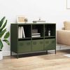 vidaXL Buffet vert olive 101,5x39x73,5 cm acier lamin&eacute; &agrave; froid