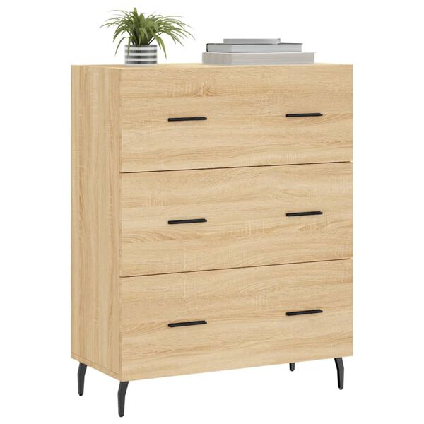 vidaXL Buffet ch&ecirc;ne sonoma 69,5x34x90 cm bois d'ing&eacute;nierie