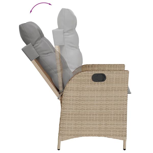 vidaXL Ensemble &agrave; manger de jardin et coussins 9 pcs m&eacute;lange beige