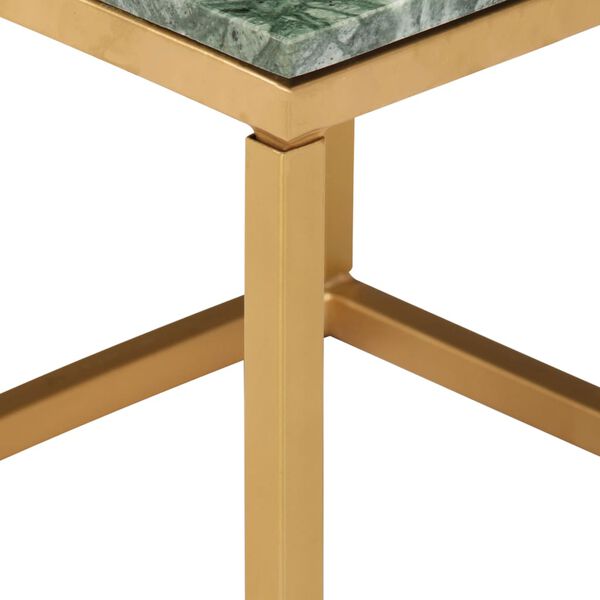 vidaXL Table basse Vert 40x40x35 cm Pierre v&eacute;ritable et texture marbre