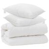 vidaXL Couette avec Oreillers avec oreiller 3 pi&egrave;ces Blanc Microfibre