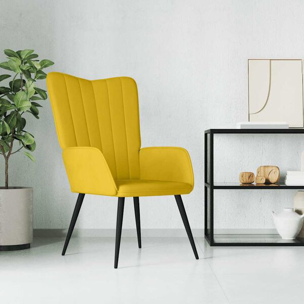 vidaXL Chaise de relaxation Jaune moutarde Velours