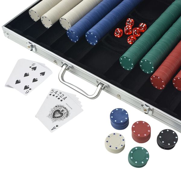 vidaXL Jeu de poker avec 1000 jetons Aluminium