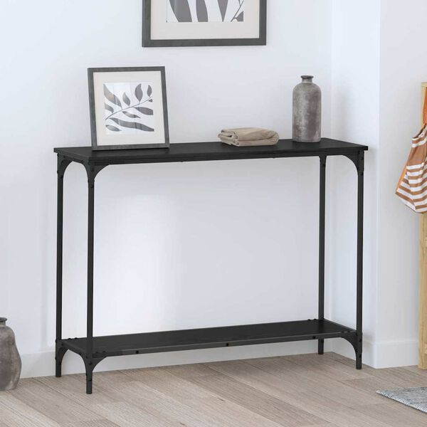 vidaXL Table console Ch&ecirc;ne noir 101 x 30.5 x 75 cm Bois d'ing&eacute;nierie