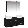 vidaXL Ensemble de mobilier de salle de bain 4 pc Ch&ecirc;ne noir