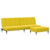 vidaXL Canap&eacute;-lit &agrave; 2 places avec repose-pied jaune velours