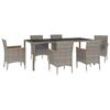 vidaXL Ensemble &agrave; manger jardin et coussins 7 pcs gris rotin