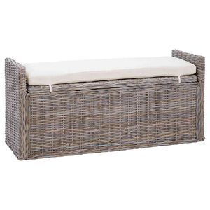 vidaXL Banc de rangement GENDT Gris 110 x 40 x 50 cm Rotin