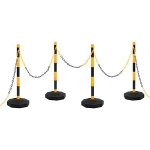 vidaXL Ensemble de poteaux &agrave; cha&icirc;ne avec cha&icirc;ne en plastique 10 m