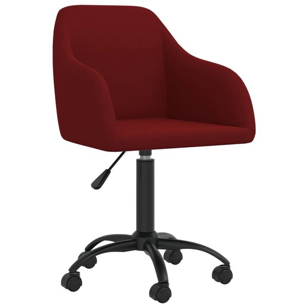vidaXL Chaises &agrave; manger pivotantes lot de 4 rouge bordeaux velours