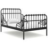 vidaXL Cadre de lit extensible sans matelas Noir M&eacute;tal 80x130/200 cm