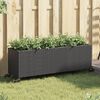 vidaXL Jardini&egrave;re avec roulettes et 3 pots noir 107x32x38 cm rotin
