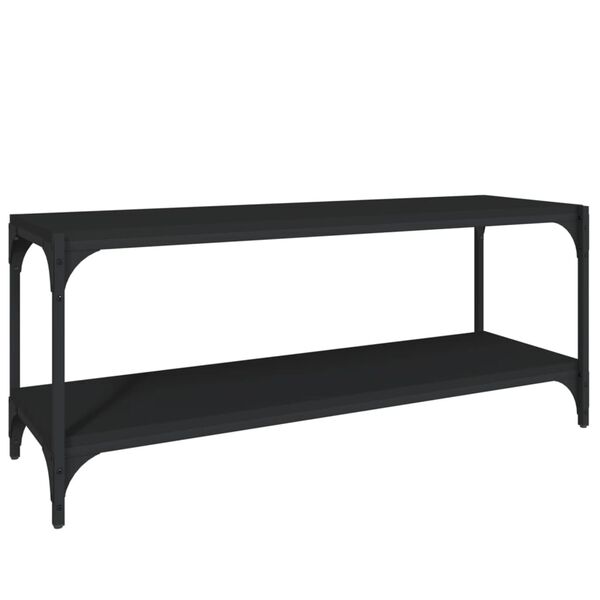 vidaXL Meuble TV Noir 100x33x41 cm Bois d'ing&eacute;nierie et acier