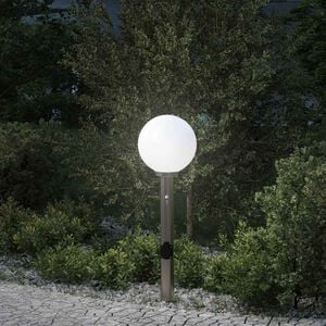 vidaXL Borne lumineuse avec d&eacute;tecteur et prise 80 cm acier inoxydable IP44