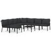 vidaXL Salon de jardin 9 pcs avec coussins gris acier