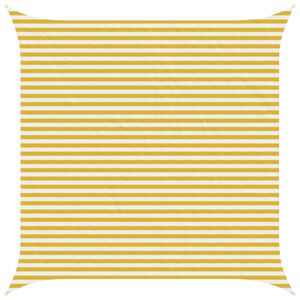 vidaXL Voile d'ombre Jaune et blanc 4 x 4 m HDPE