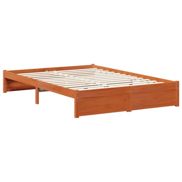 vidaXL Cadre de lit Cire marron 160 x 200 cm Bois de Pin Massif