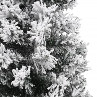 vidaXL Sapin de Noël artificiel mince flocon de neige Vert 150 cm PVC