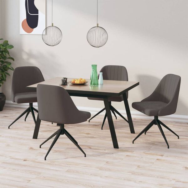 vidaXL Chaises &agrave; manger lot de 4 Gris fonc&eacute; Velours