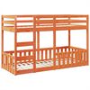 vidaXL Lit superpos&eacute; cire marron 75x190 cm bois de pin massif