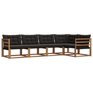 vidaXL Ensemble de canap&eacute;s d'ext&eacute;rieur 5 pc Naturel et Noir