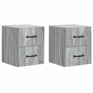 vidaXL Cabinet de chevet mural 2 pcs Sonoma gris 34,5 x 33 x 40 cm