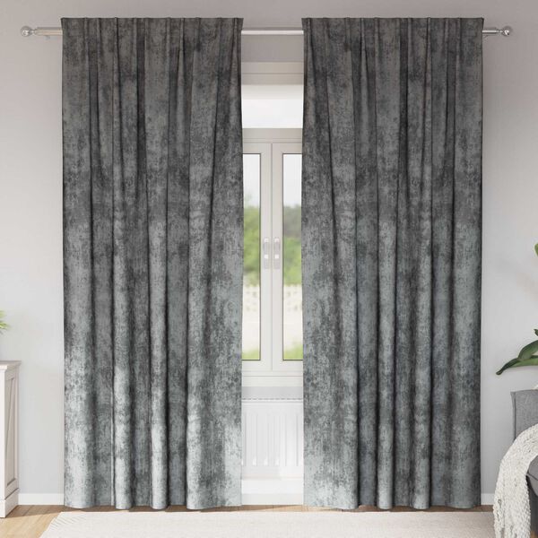 vidaXL Rideaux en velours 2 pcs Gris 245 x 140 cm Velours