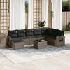 vidaXL Salon de jardin 9 pcs avec coussins gris r&eacute;sine tress&eacute;e