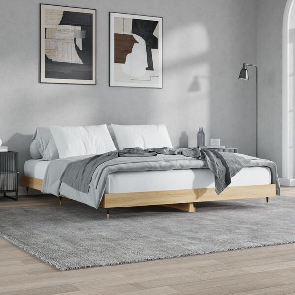 vidaXL Cadre de lit sans matelas ch&ecirc;ne sonoma 160x200 cm